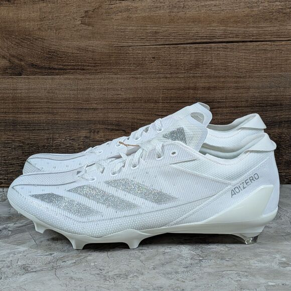 Adidas Adizero Electric Men\'s 10 White Metallic Silver Football Cleats IE4374